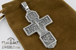 Натільний чоловічий хрест з чорнінням, фото