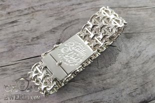 Срібний браслет Подвійний Фараон з пластинами, фото