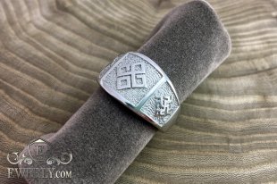 Родоване срібне кільце чоловіче, фото
