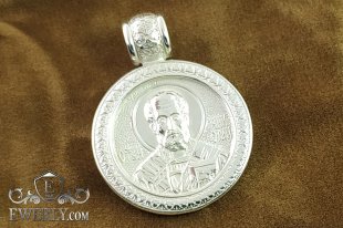 Ладанка - підвіска "Святий Миколай Чудотворець" з срібла, фото