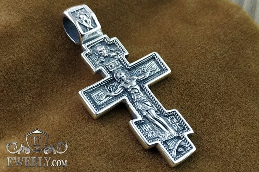 Натільний хрест з чорнінням, фото