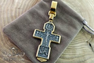 Великий срібний хрест із позолотою та чорнінням, фото