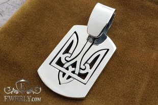 Кулон "Герб України" - підвіска зі срібла, фото